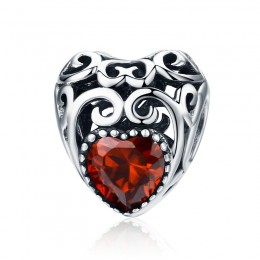 Talisman argint Vintage Red Heart